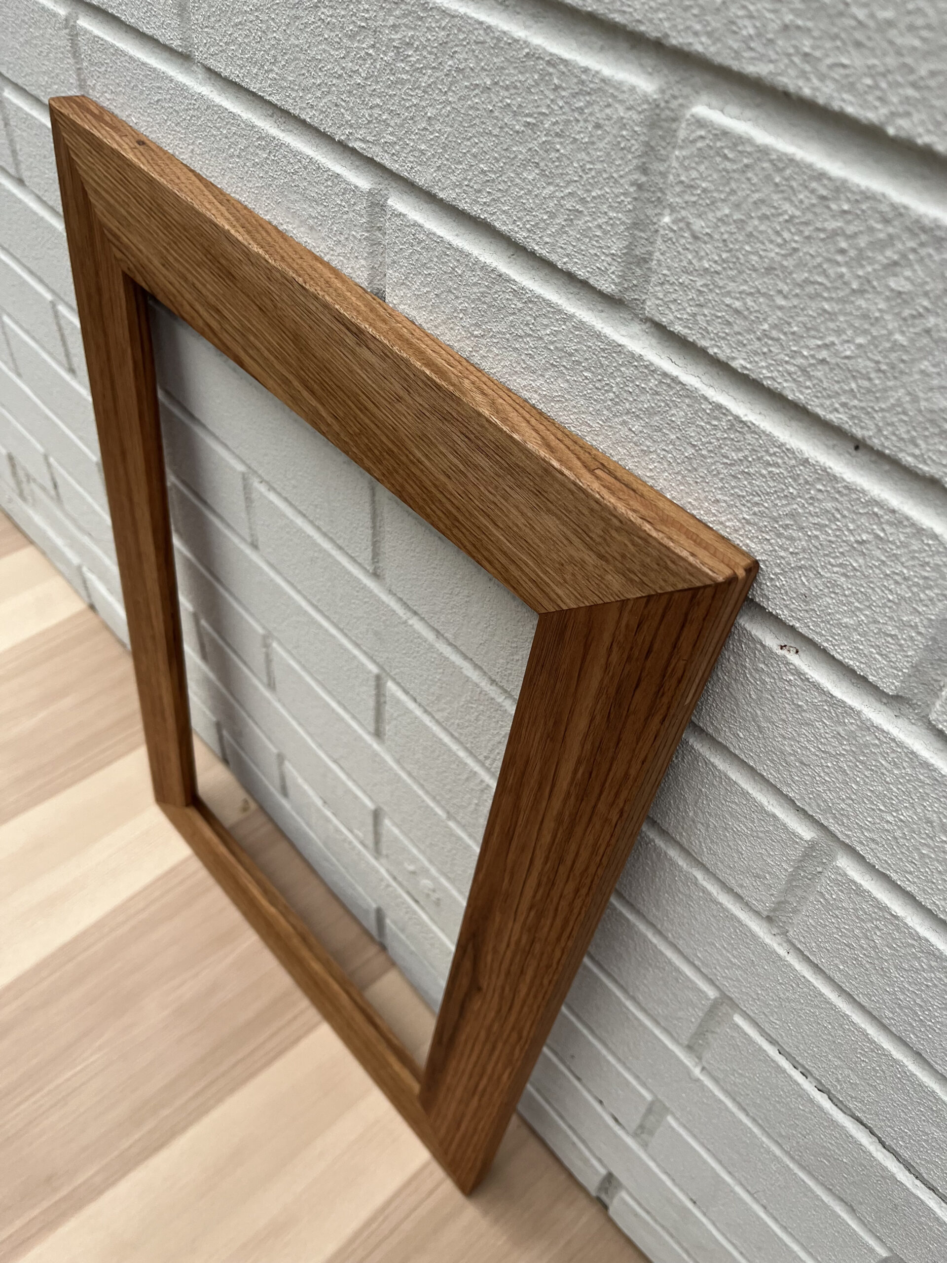 white walnut frame details.